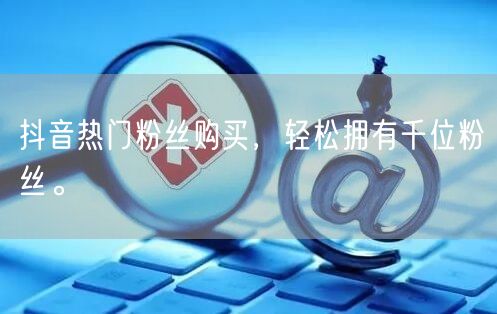 抖音热门粉丝购买,轻松拥有千位粉丝。