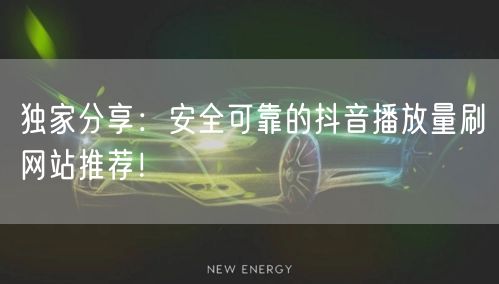 独家分享:安全可靠的抖音播放量刷网站推荐!