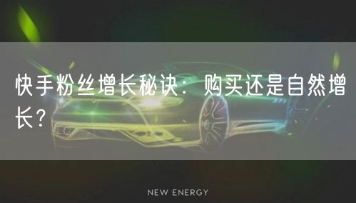 快手粉丝增长秘诀：购买还是自然增长？