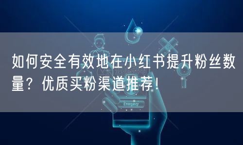 如何安全有效地在小红书提升粉丝数量?优质买粉渠道推荐!